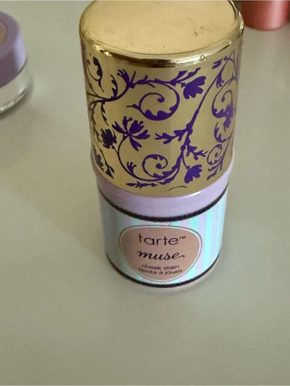 tarte Lip Gloss & Balm, blush and powder Set with Purple Tassel Cosmetic Bag